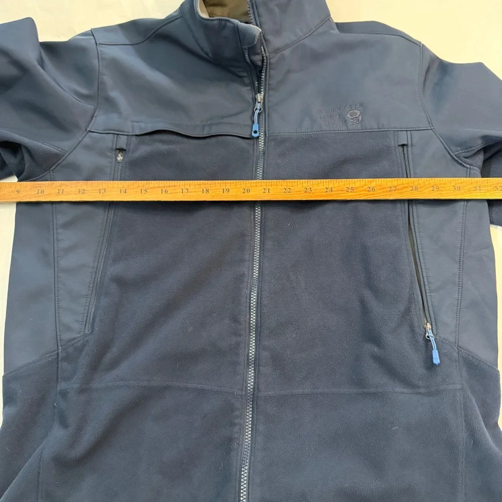 Mountain Hardwear Mens Navy Soft Shell Fleece Lined‎ Jacket Windbreaker Large